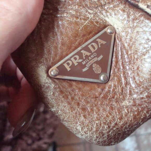 Prada purse OBO handbag shoulder bag BOHO 70's vintage vtg grandmacore hippie - Picture 10 of 14